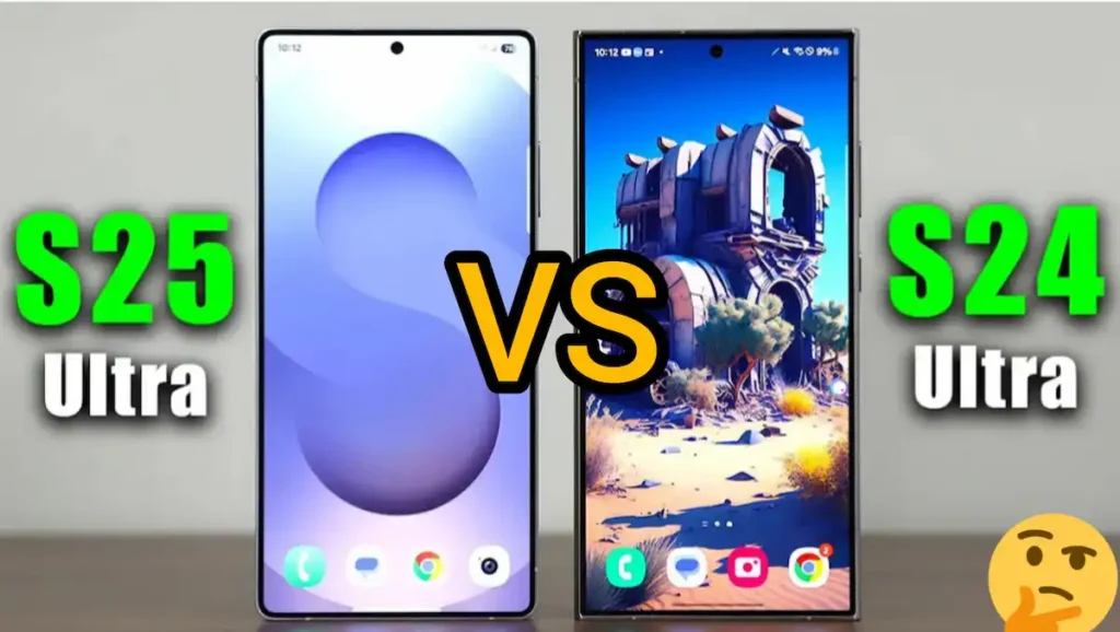 Samsung Galaxy S25 Ultra vs Galaxy S24 Ultra comparison showing key design and camera differences.